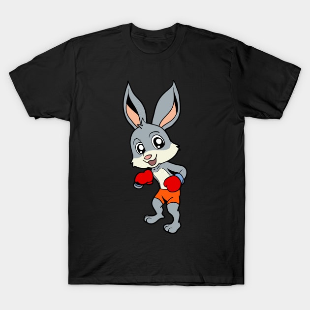 With boxing gloves - cartoon bunny boxer T-Shirt by Modern Medieval Design